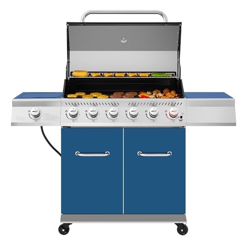 Royal Gourmet GA6402B 6-Burner Propane Gas Grill with Side...