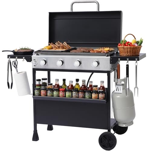 Dephet 4-Burner Propane Gas Griddle with Removable Stand,...