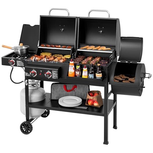 Grills House ZH3005Y 2-Burner Gas & Charcoal Combo Grill