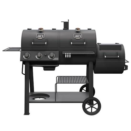 Oklahoma Joe's Canyon Combo Dual Fuel 3-Burner smoker grill.