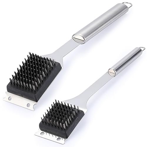 2 Pack Grill Brush and Scraper, 16.5” wire BBQ.