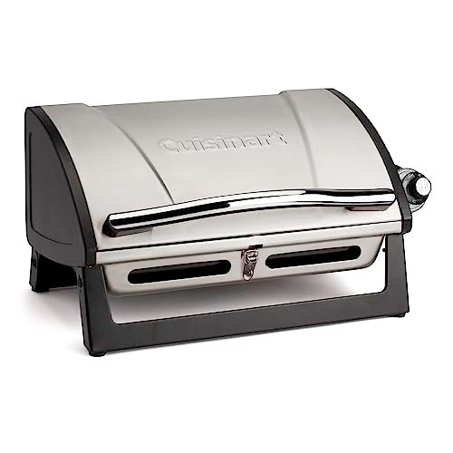 Cuisinart Gas Grill with Locking Lid, Portable, 8000 BTU.