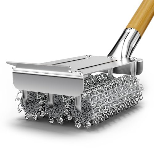 Grill Brush Bristle Free with Scraper, Stainless Steel BBQ...