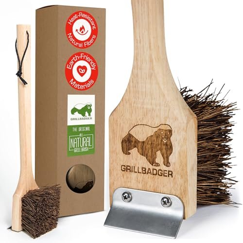 Grillbadger The Original Non Metal Grill Brush for Grates.