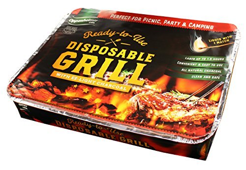 Oppenheimer USA Disposable Charcoal Grill On-The-Go Ready...