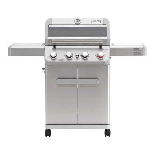 Monument Grills 4 Burner Propane Gas Grill, Stainless Steel.