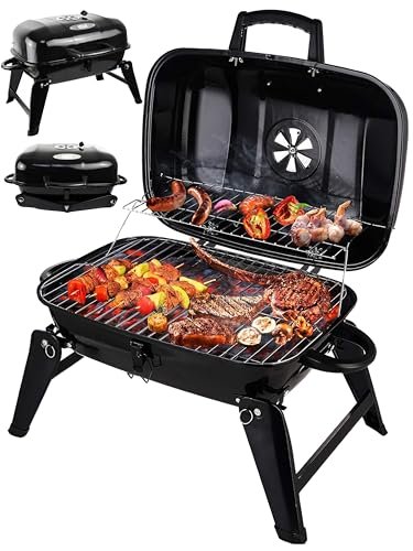 Grill Trade Portable Charcoal Grill - Mini BBQ Tabletop