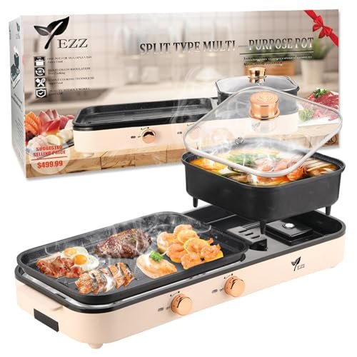 2026 NEW Electric Hot Pot with Grill, Dual Temperature...