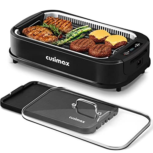 Indoor Grill, CUSIMAX Smokeless Grill Indoor, 1500W...