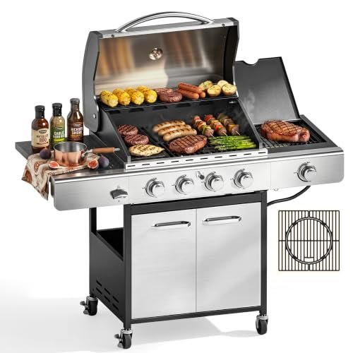 Captiva Designs 4 Burner Propane Gas BBQ with Infrared Sear.