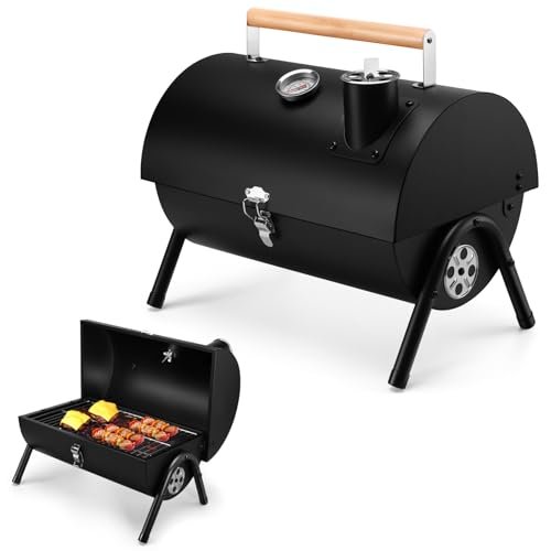 Joyfair Portable Charcoal Grill with Thermometer, Small BBQ.