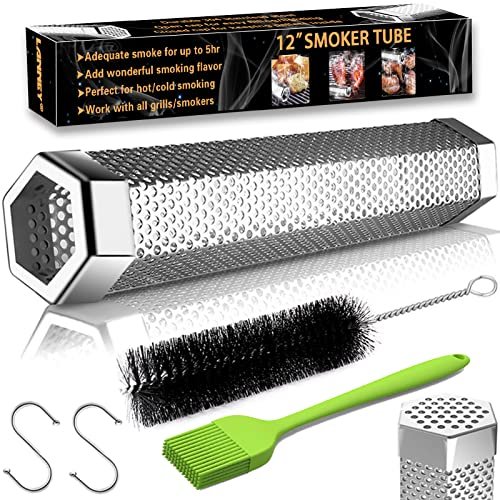 Smoke Tube for Pellet Smoker, 12'' Smoker Stainless Steel...