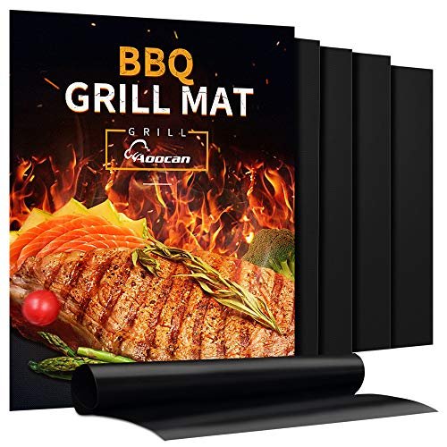 AOOCAN Grill Mat - Set of 5 Heavy Duty Non