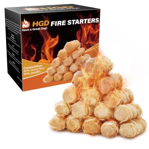 HGD Natural Fire Starters - Waterproof & Odorless Quick...