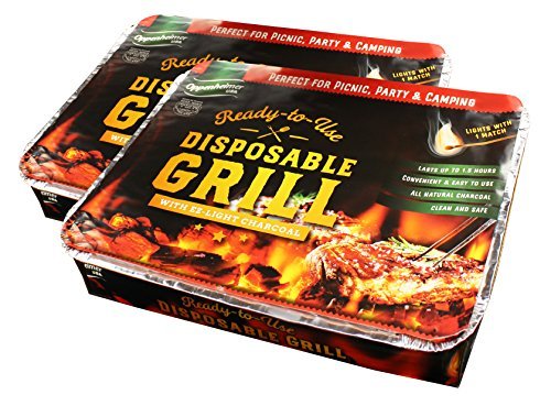 Oppenheimer USA Disposable Charcoal Grill On-The-Go Ready...