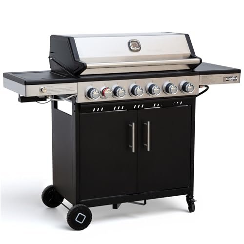 Brand-Man 6-Burner Propane Gas Grill 12,000 BTU with Sear...