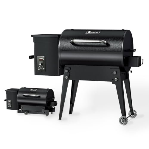 Electric Wood Pellet Grill & Smoker with Foldable Legs.