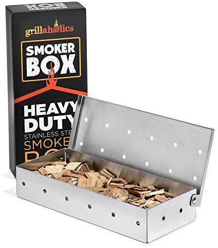 Grillaholics Stainless Steel Wood Chip Smoker Box for Grills