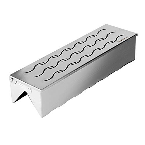 Skyflame Wood Chip Smoker Box for Charcoal, Propane Gas...