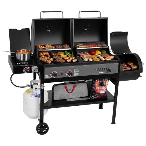 Royal Gourmet ZH3006Y 2-Burner Gas and Charcoal Grill Combo.