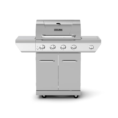 Nexgrill Propane 4 Burner Gas Grill, Stainless Steel Side...