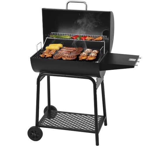 Royal Gourmet CC1830 28 Inch Barrel Charcoal Grill, Side...