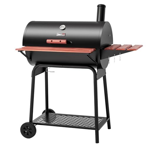 Royal Gourmet CC1830V 30 Barrel Charcoal Grill with Side...
