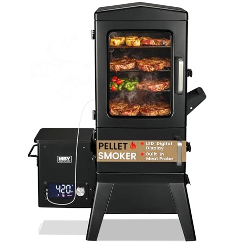 Pellet Smoker with Cover, Electric Wood Pellet Grill