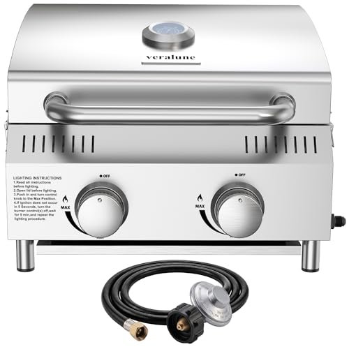 Veralune Tabletop Gas Grill, Small Propane Grill, 22,000...