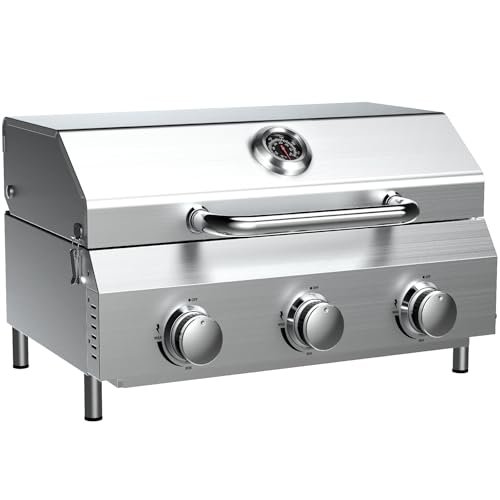 Bestfire 3-Burner Tabletop Gas Grill, 30,000 BTU Portable...