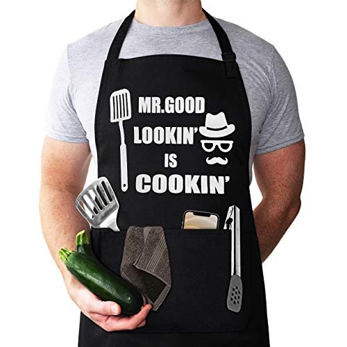 LYLPYHDP Funny Chef Aprons for Men - Mr. Good Lookin'