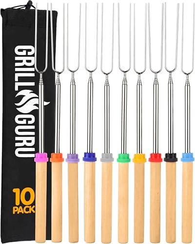 Grill Guru Smores Sticks for Fire Pit - Marshmallow Roasting