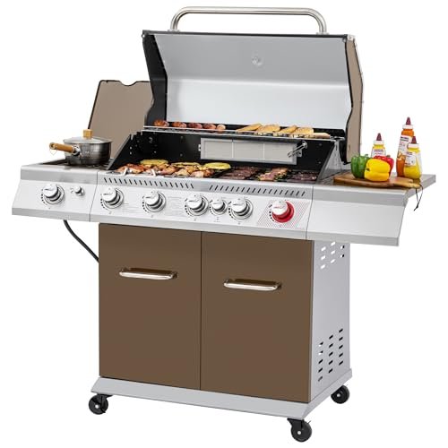 Royal Gourmet GA5403C 5-Burner Propane Gas Grill with Side...